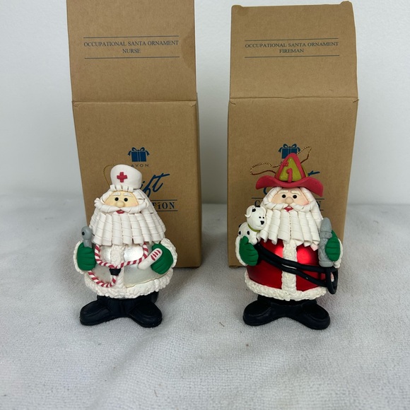 Avon Other - 2 - Avon NOS VTG '1998' Occupational Santa Ornaments (Nurse & Fireman)